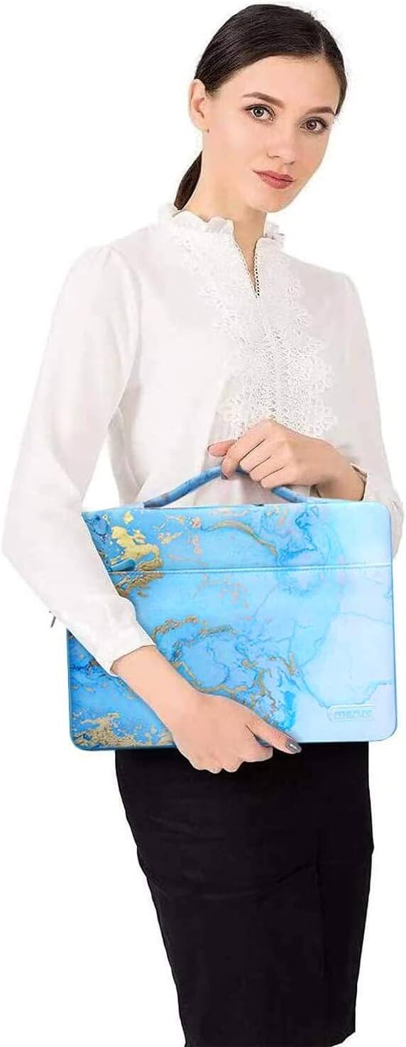 Alt View 3. mosiso - 5-in-1 MacBook Air 13 Case and Sleeve Kit A2337/A2179/A1932 - Turquoise Marble.