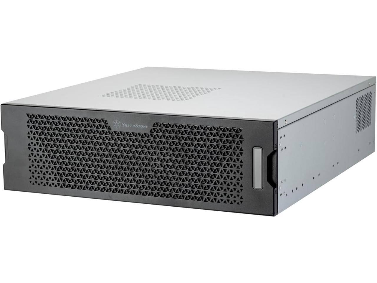 Front. SilverStone - SilverStone SST-RM32 White 3U rackmount server chassis supporting 4-slot high-end graphics cards and 360mm radiators - White.