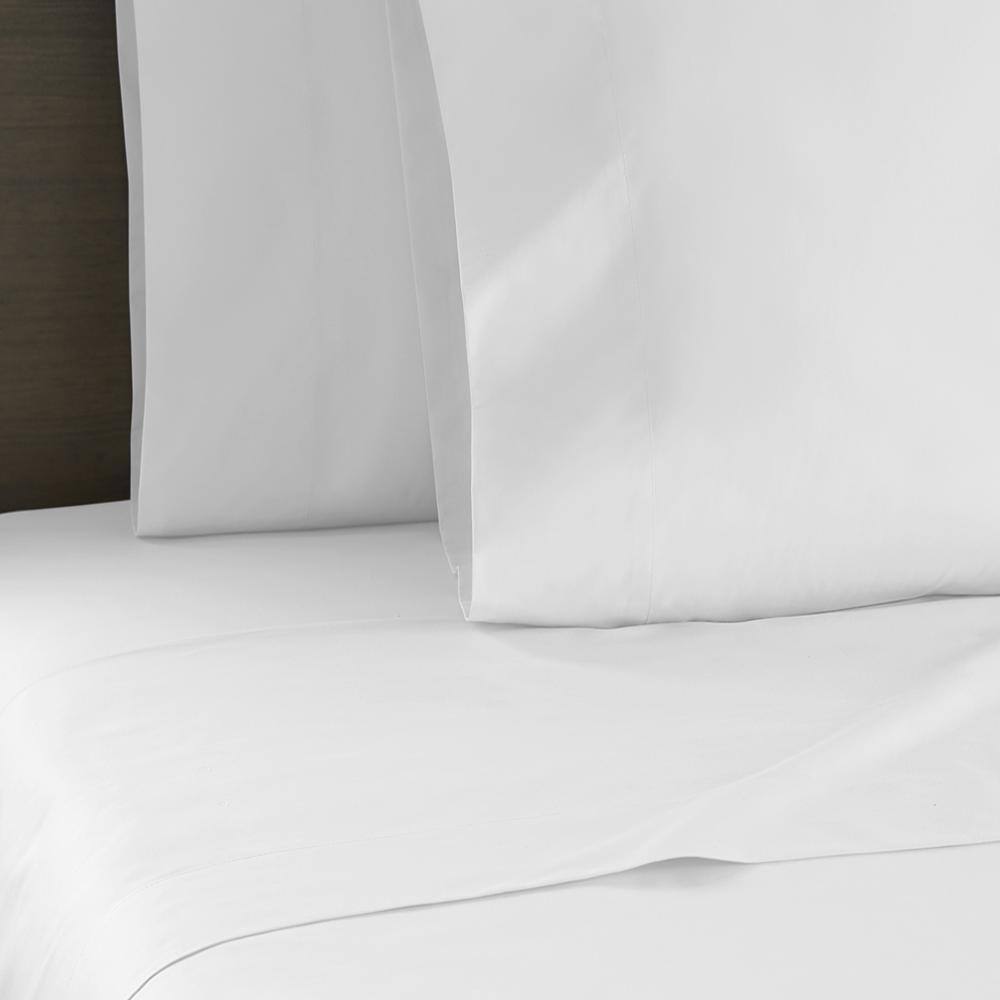 Alt View 2. Shavel Home Products - 250 Thread Count Cotton Percale Sheet Set, Full, Pure White - Pure white.