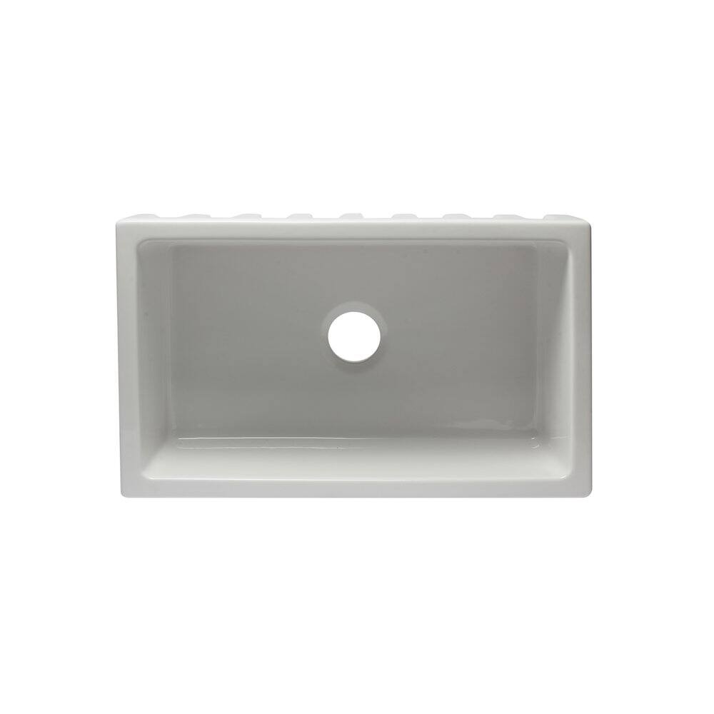 Alt View 4. Alfi - ALFI brand 30 inch White Reversible Smooth / Fluted Single Bowl Fireclay Farm Sink - White.