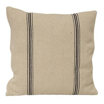 Front. BreeBe - Black Stripe Pillow Case - Tan, Black.