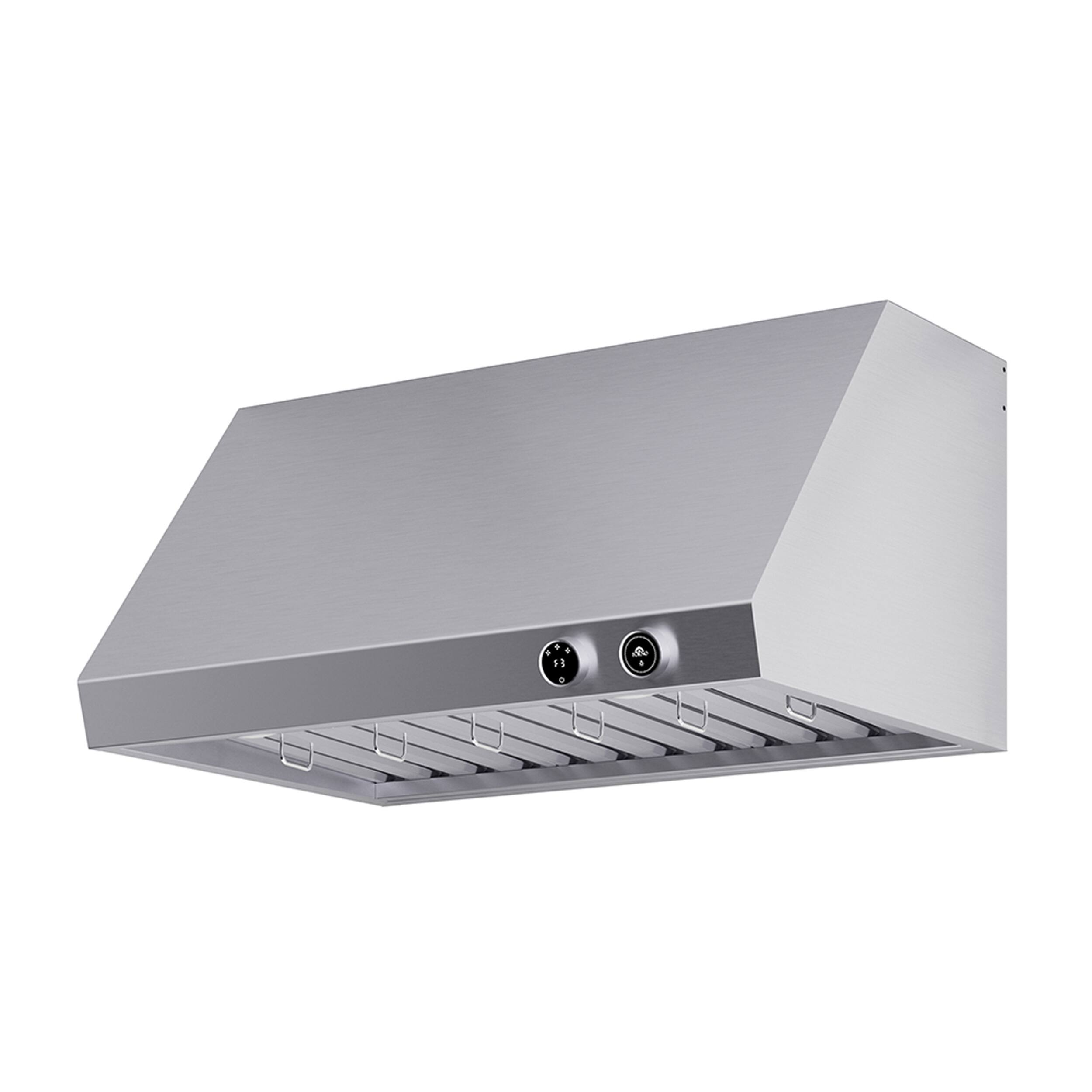 Left. Forno Appliances - Biagio 36" Wall Mounted Vented Range Hood - Silver.