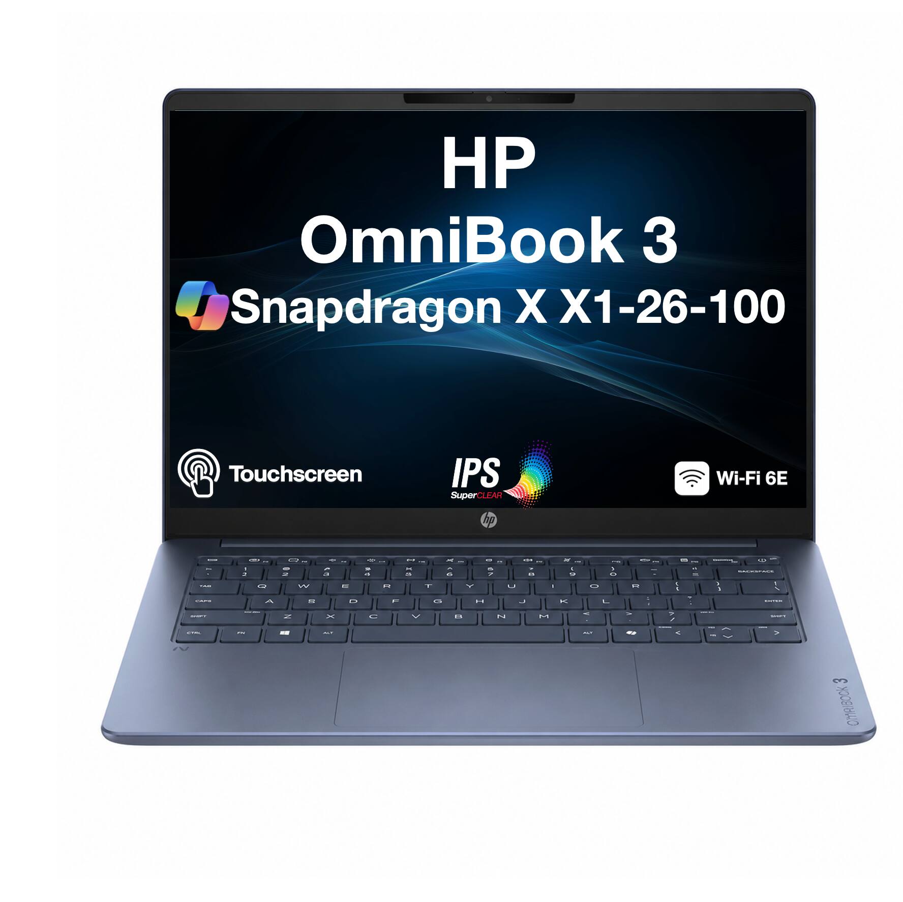 HP OmniBook 3 Snapdragon X X1-26-100 Touchscreen IPS SuperCLEAR Wi-Fi 6E