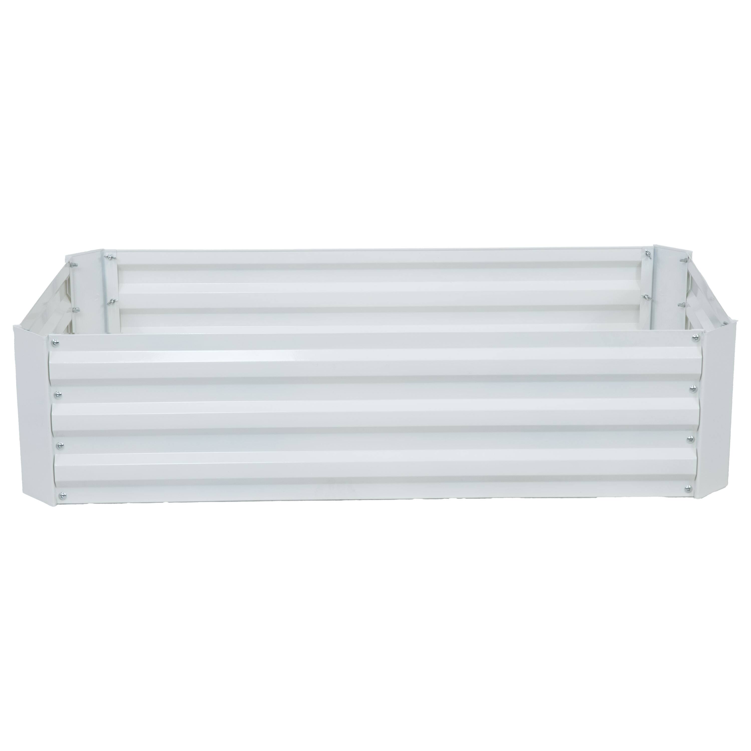 Alt View 7. Sunnydaze - Rectangle Galvanized Steel Raised Bed - 4 x 2 x 1 ft - Ivory White.