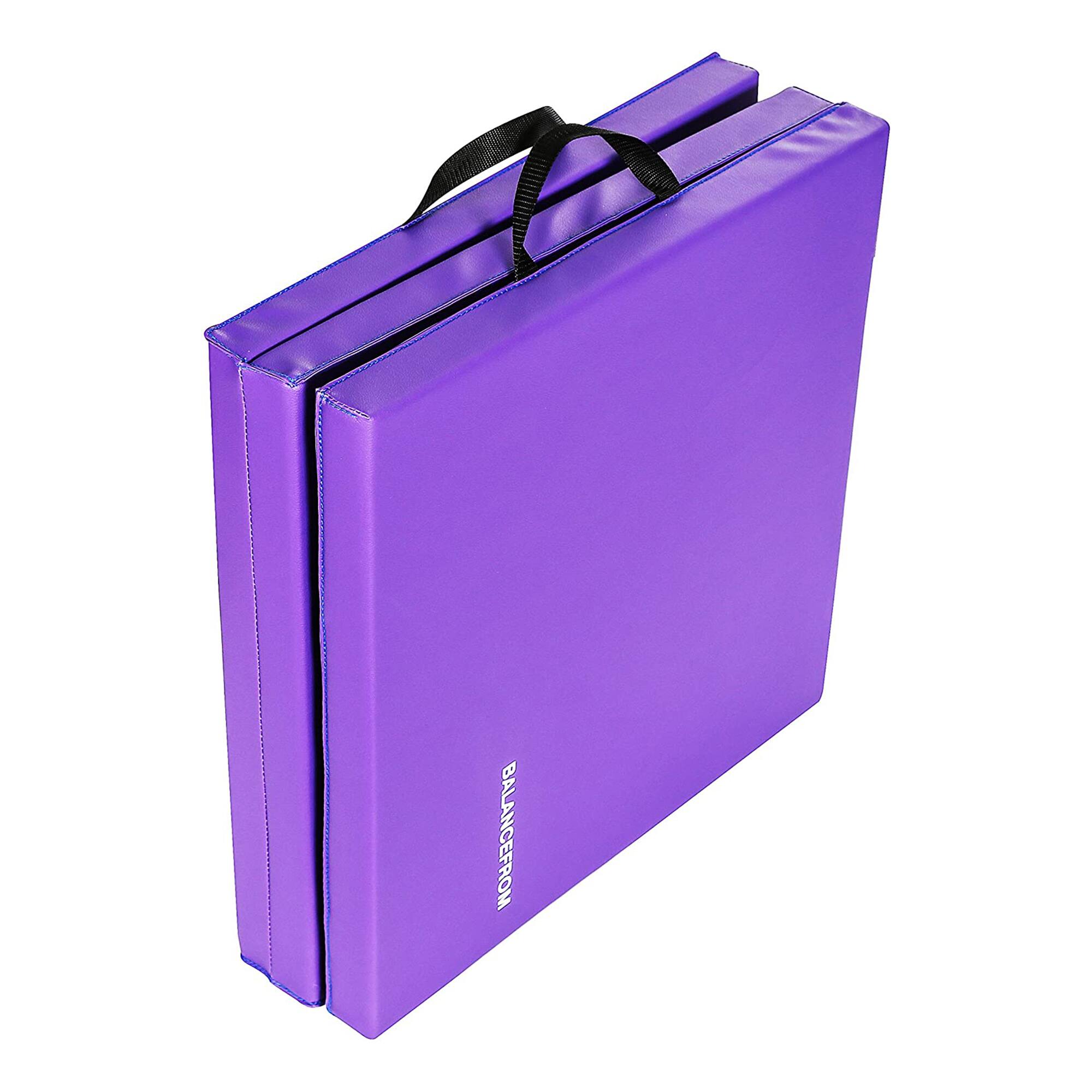 Alt View 8. BalanceFrom Fitness - BalanceFrom Fitness GoGym 6x2ft Folding 3 Panel Exercise Mat w/Handles, Purple - Purple.