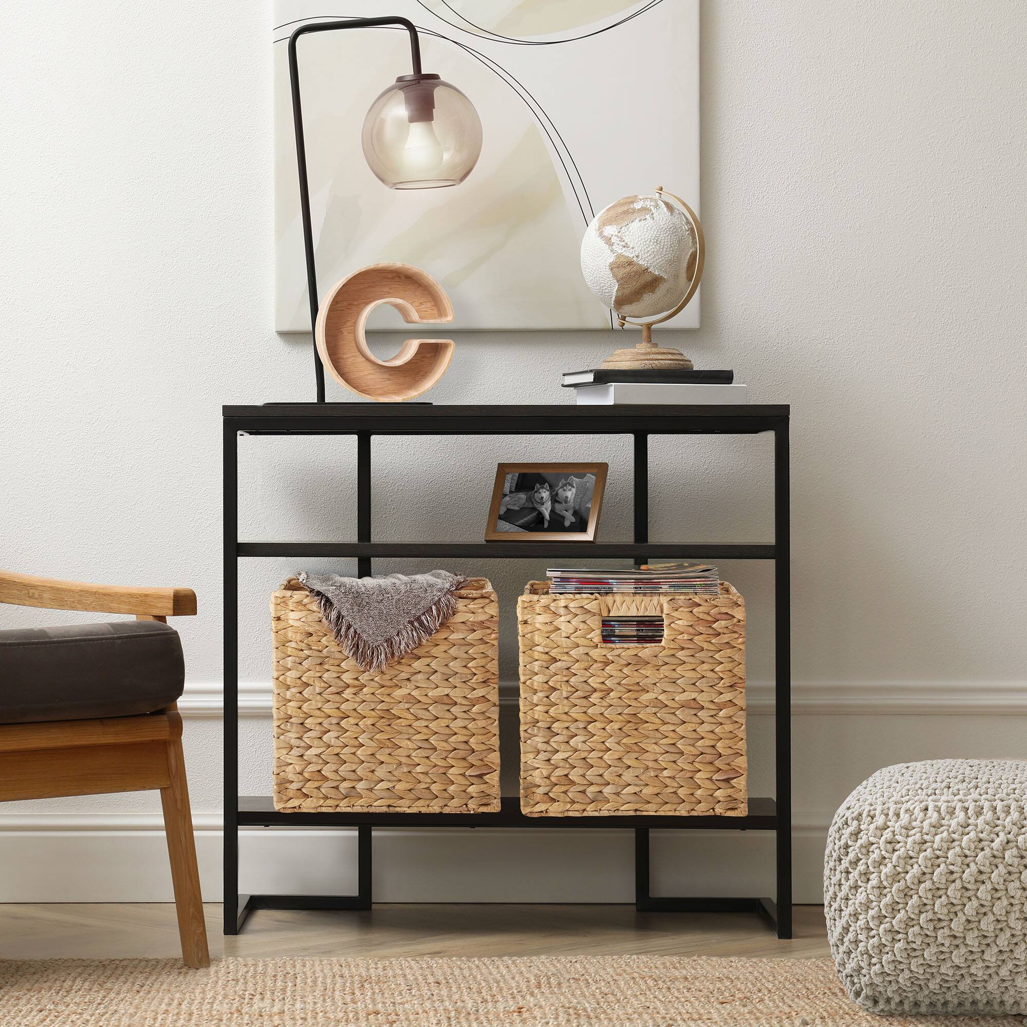 Alt View 1. Casafield - 13 x 13-in Water Hyacinth Storage Baskets  - 2 Pack - Natural.