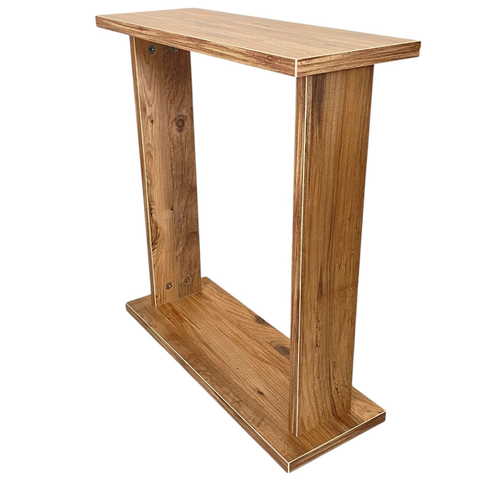 Alt View 5. Fabibe - Very Narrow Side Table for Living Room,  Small Apartment Space Between Chairs Skinny Table for Recliner, Couch,... - White Marble.