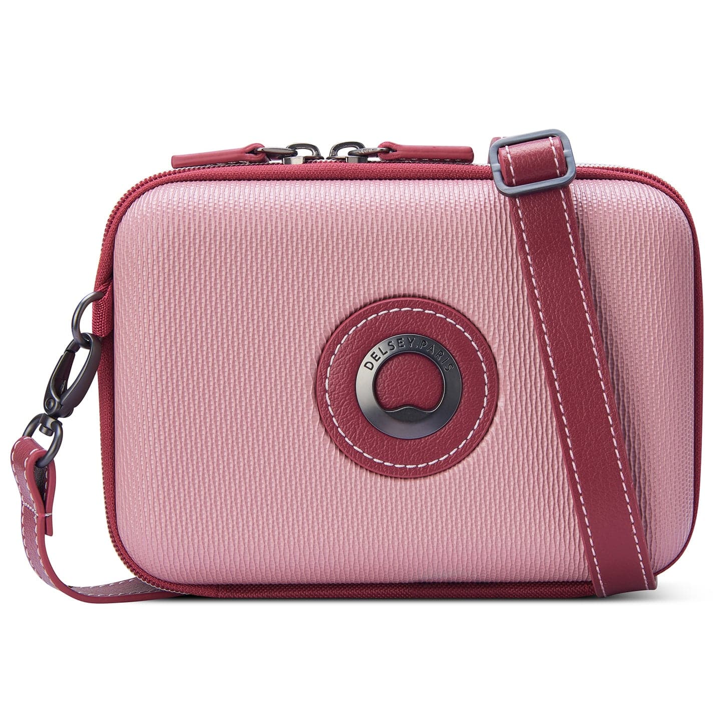 Front. Delsey - Delsey Chatelet Air 2.0 Cross-Body Bag - Pink.