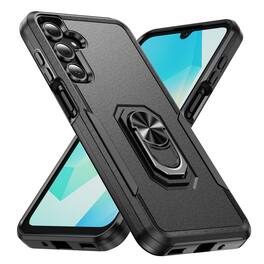 UUCOVER - Rugged Protective Case for Samsung Galaxy A17 5G,Shockproof TPU+PC Case Ring Holder Kickstand Cover for Galaxy A17 5G - Black