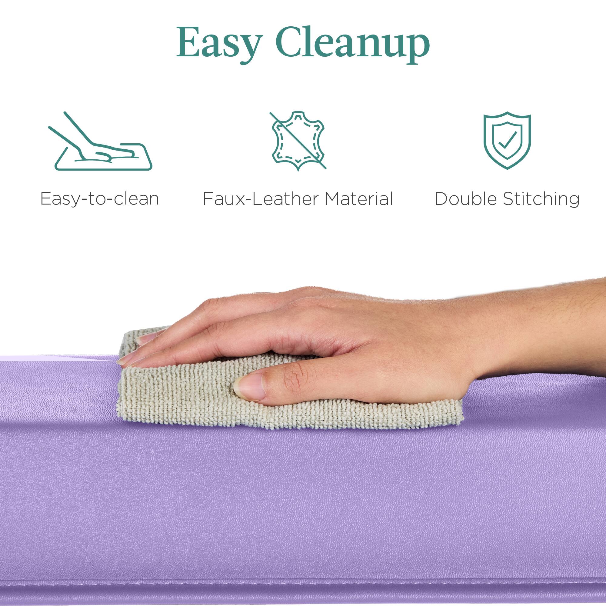 Easy Cleanup: Easy-to-clean Faux-Leather Material, Double Stitching