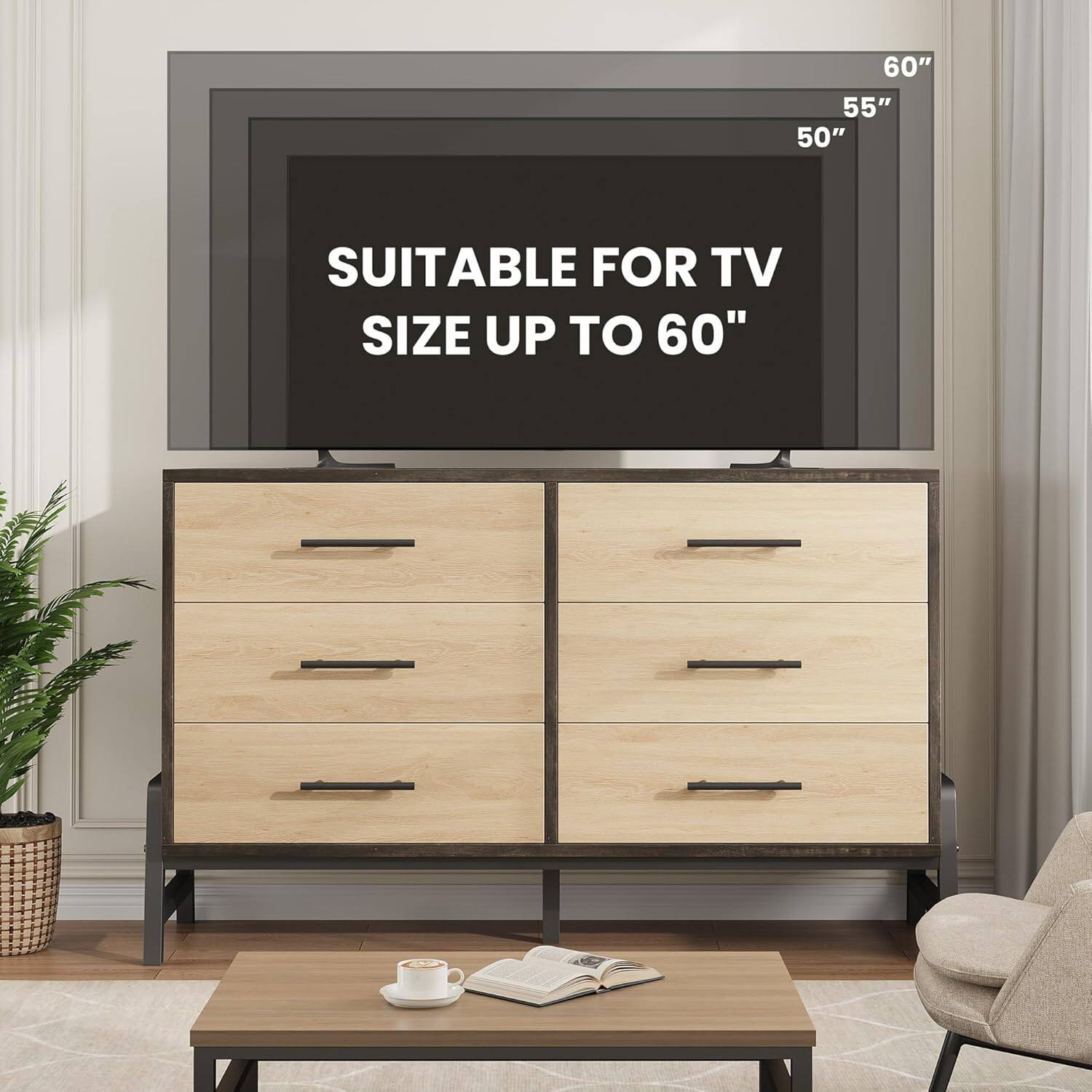 SUITABLE FOR TV SIZE UP TO 60"  
60"  
55"  
50"