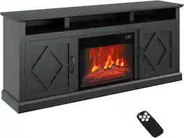GARVEE - 67" Electric Fireplace TV Stand 23" Insert Remote Smart Control Heater Living Room - Gray