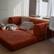 Front. KERDOM - 78 Inch W Sectional Modular Sofa, 3-4 Person Corduroy Sofa Bed Foldable, High Rebound Density Sponge Sofa, Block Couch - Pumpkin Brown.