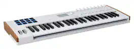 Arturia - KeyLab mk3 49-Key Semi-Weighted MIDI Controller with Pads, Faders, Encoders, and Software Bundle - White