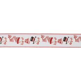 BreeBe - Glittered Snowman Wired Ribbon (Set of 2) - White, Red