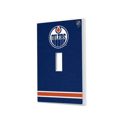 Front. Keyscaper - Edmonton Oilers Single Toggle Lightswitch Plate - Multicolor.