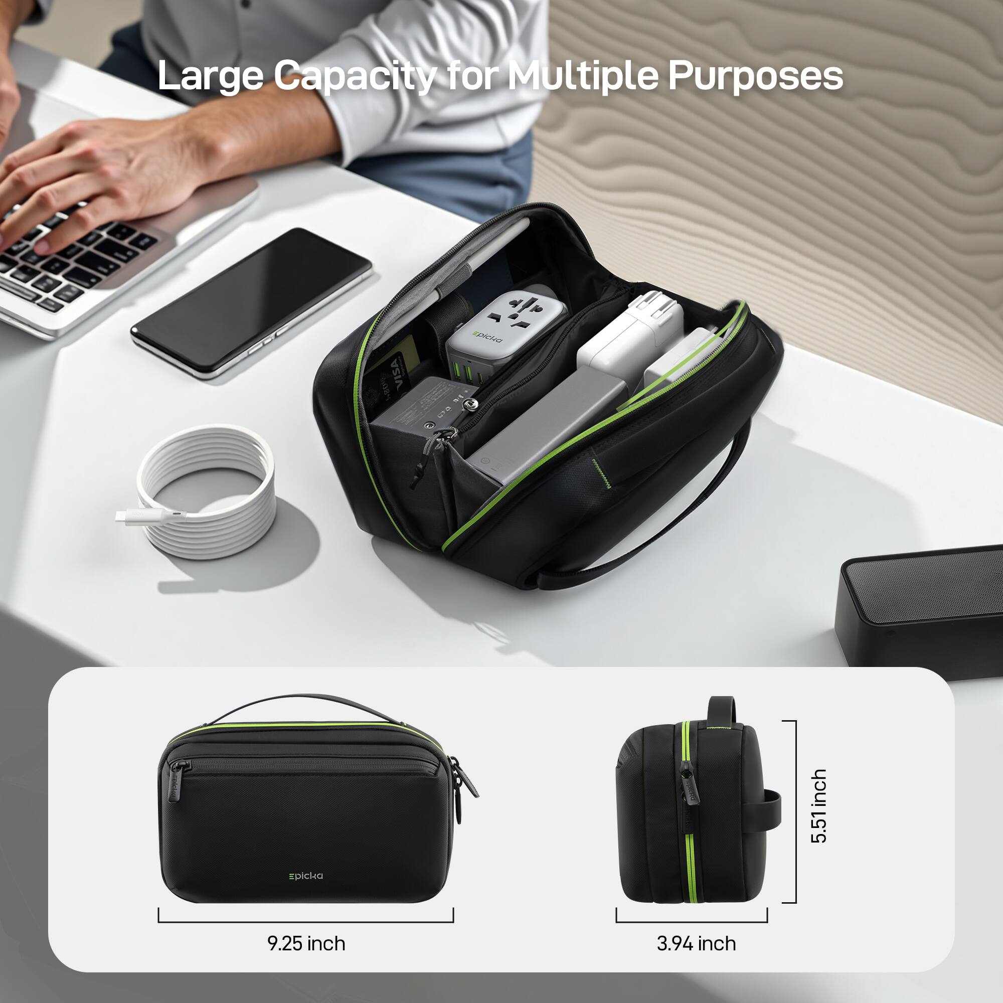Epicka Electronics Organizer Travel Case Cable Organizer Bag for