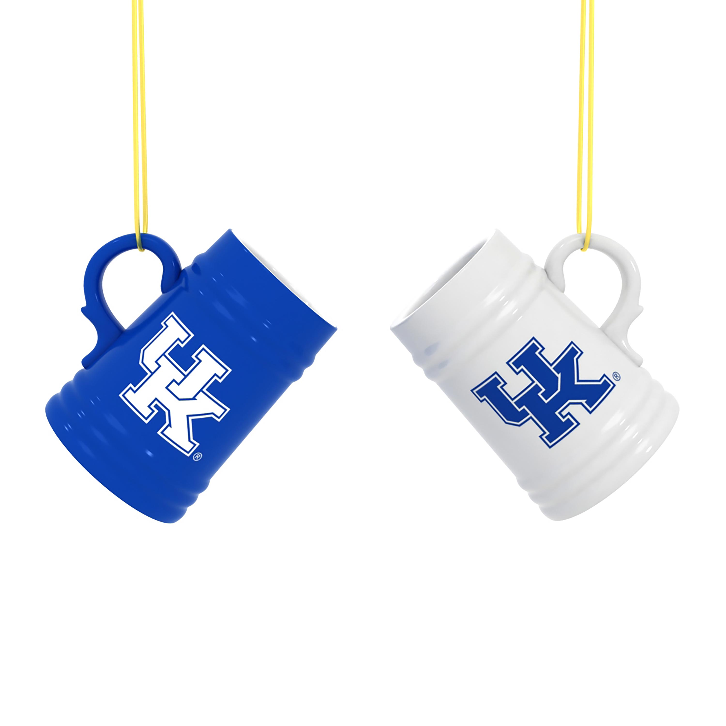 Front. Evergreen Enterprises - Kentucky Wildcats Two-Pack 3" Mini Stein Ornament Set - Multicolor.