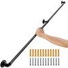 Front. VEVOR - Pipe Stair Handrail, 4FT Staircase Handrail, 440LBS Load Capacity Carbon Steel Pipe Handrail, Industrial Pipe Handrail - Black.