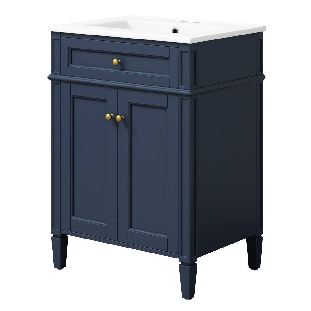 Alt View 7. Loheer - Loheer 24 inch bathroom vanity with sink Blue 2-Door Cabinet - Blue.