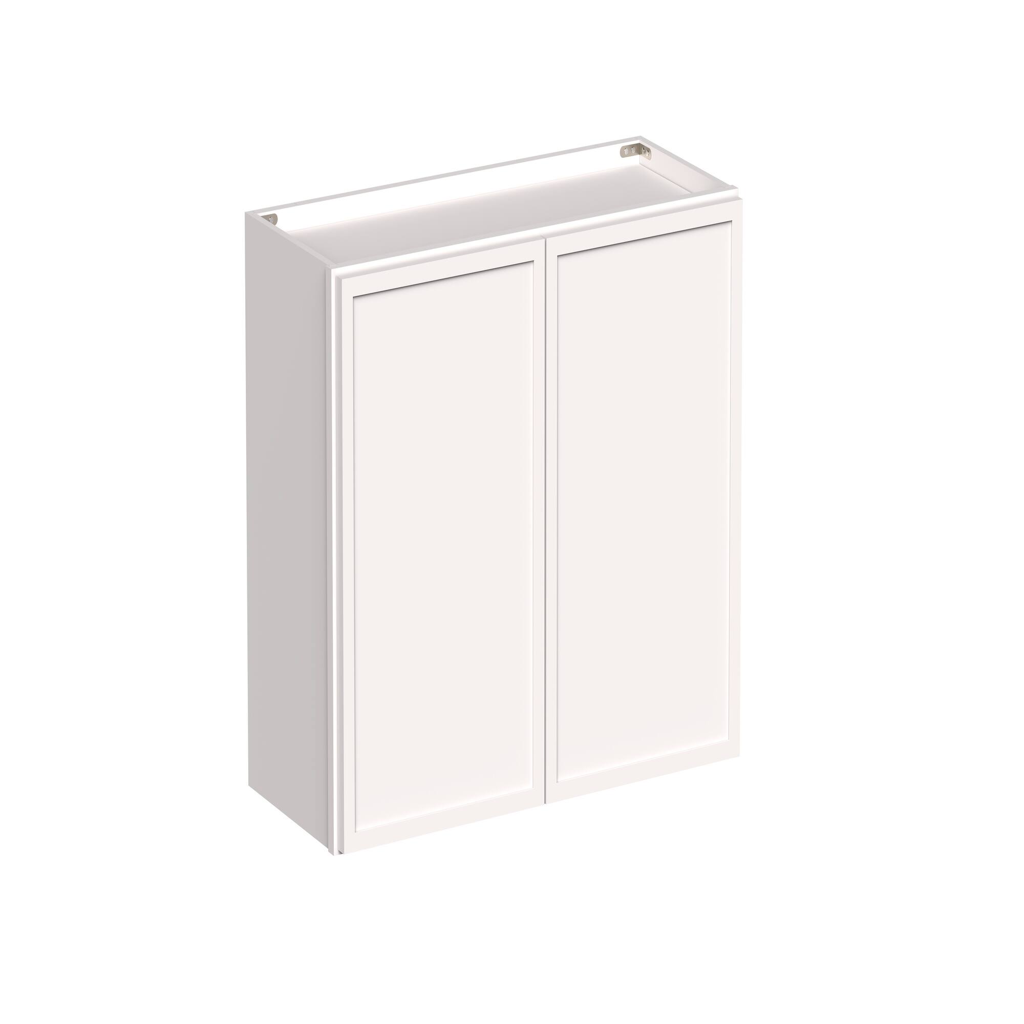 Angle. Boyel Living - 30-in W x 24-in H x 12-in D Slim Shaker RTA Kitchen Wall Cabinet with Soft-Close - Snow White.