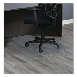 Alera - Non-Studded Chair Mat for Hard Floors, Rectangular with Lip, Straight Edges, 36" x 48" - Clear