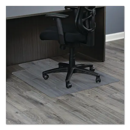 Front. Alera - Non-Studded Chair Mat for Hard Floors, Rectangular with Lip, Straight Edges, 36" x 48", Clear - Clear.