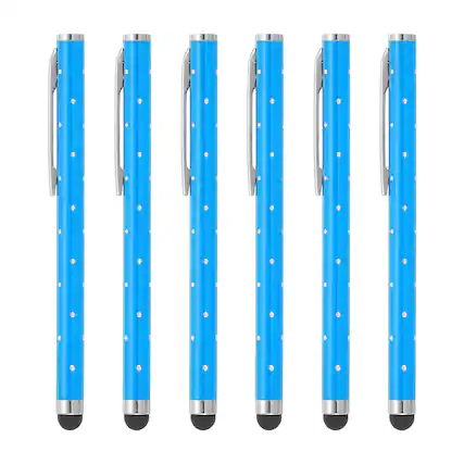 Front. Unique Bargains - Stylus Pens for Touch Screens, 6pcs High Precision Universal Bling Metal Capacitive Pen for Touch Screen Devices Phone - Blue.