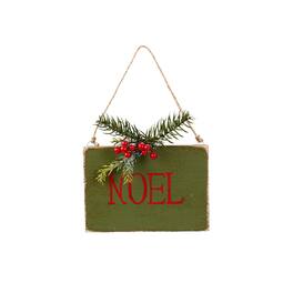 Northlight - 7" Hanging "NOEL" Christmas Wall Decor with Pine and Berries - Green