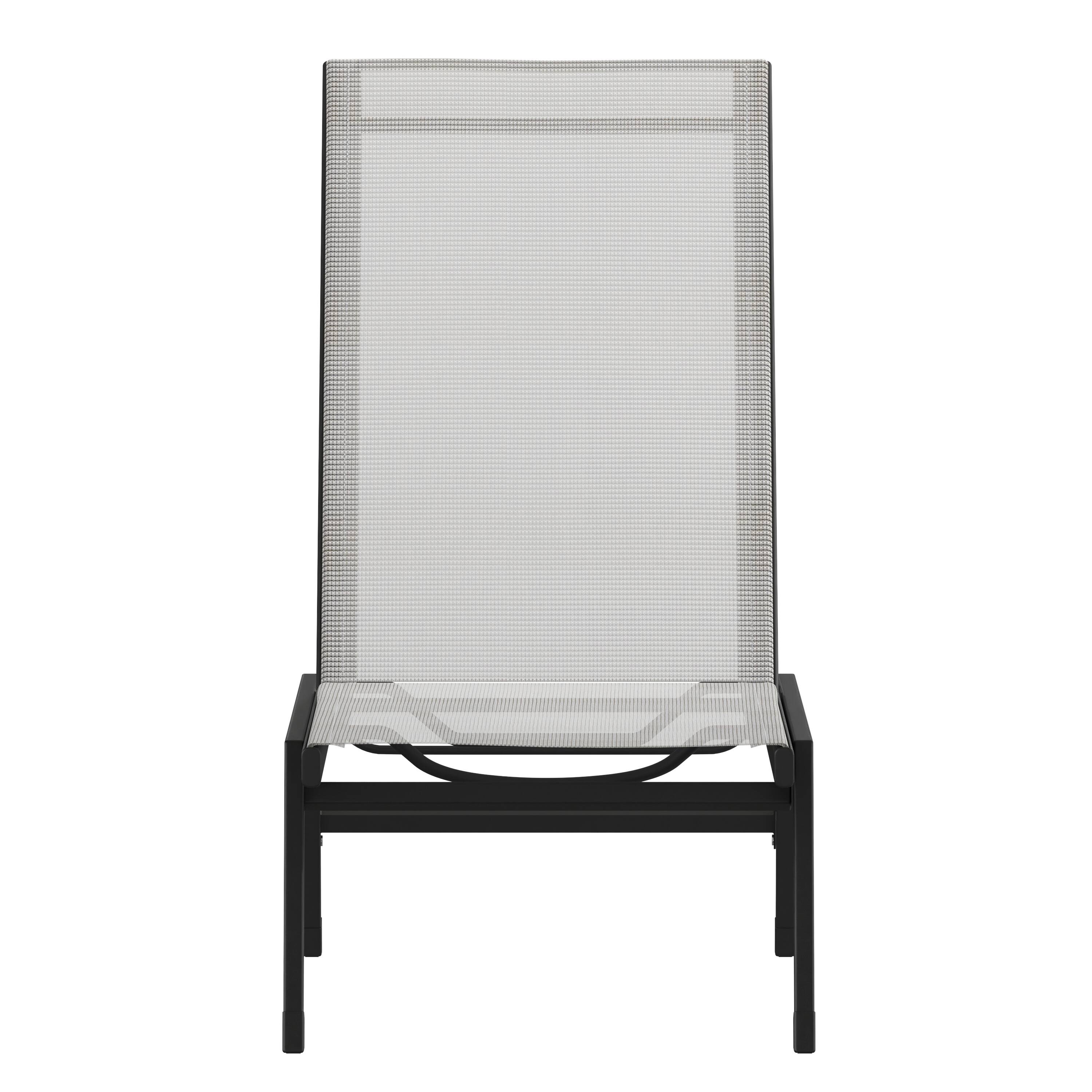 Alt View 10. Emma + Oliver - Braelin Set of 2 Textilene Adjustable 5 Position Patio Chaise Lounge and Metal Frame - Gray.