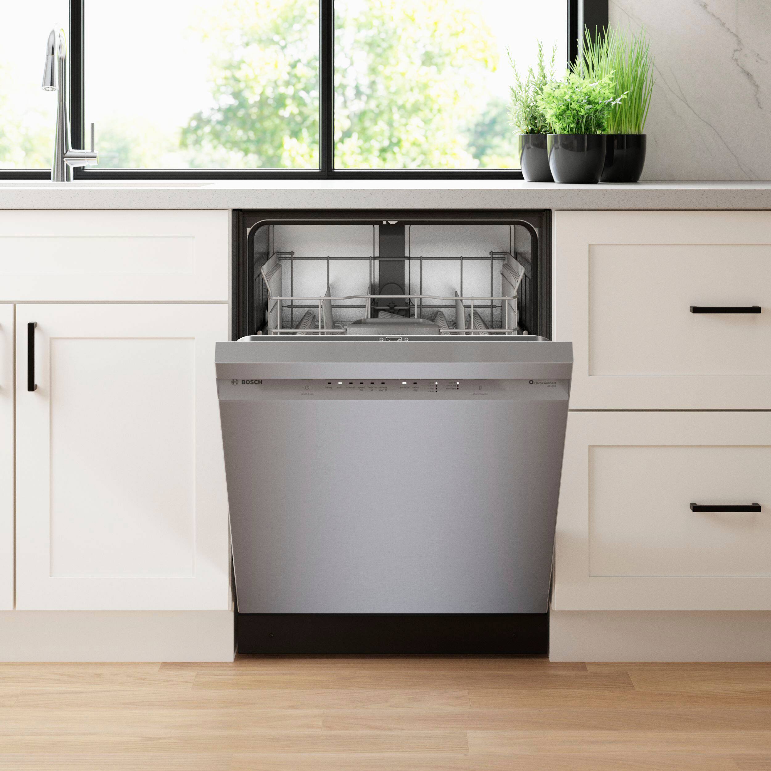 Alt View 25. Bosch - 100 Series 24" Front Control Smart Built-In Stainless Steel Tub Dishwasher with PrecisionWash, 48 dBA - Stainless steel.