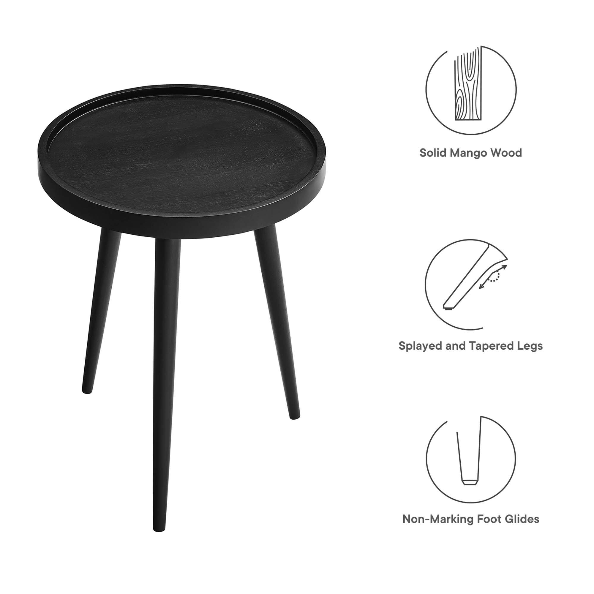 - Solid Mango Wood
- Splayed and Tapered Legs
- Non-Marking Foot Glides