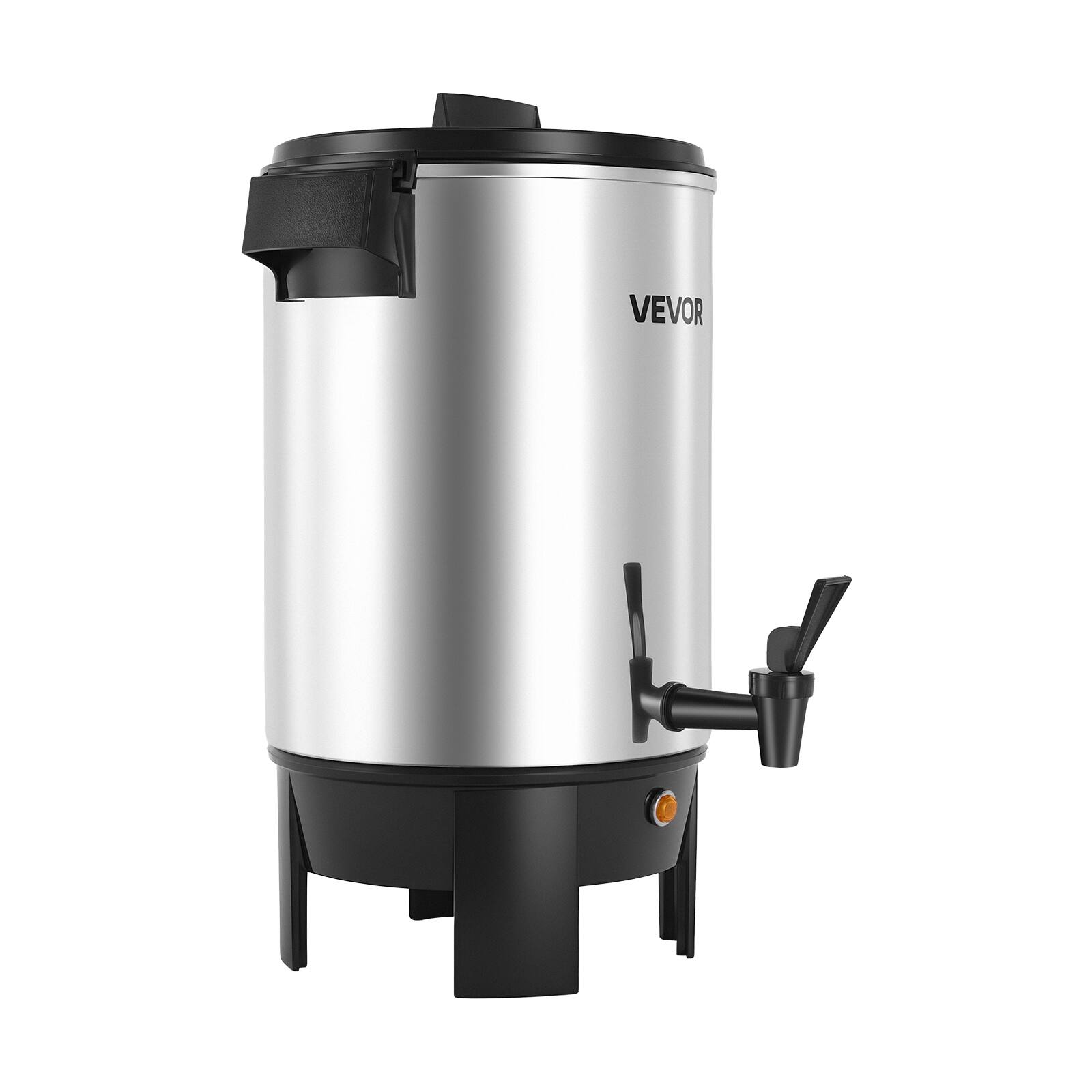 Alt View 5. VEVOR - Commercial Coffee Urn, 30 Cup 152oz Hot Beverage Dispenser with Dripless Faucet, 1090W Quick-Brewing Coffee Maker - Silver;Black.
