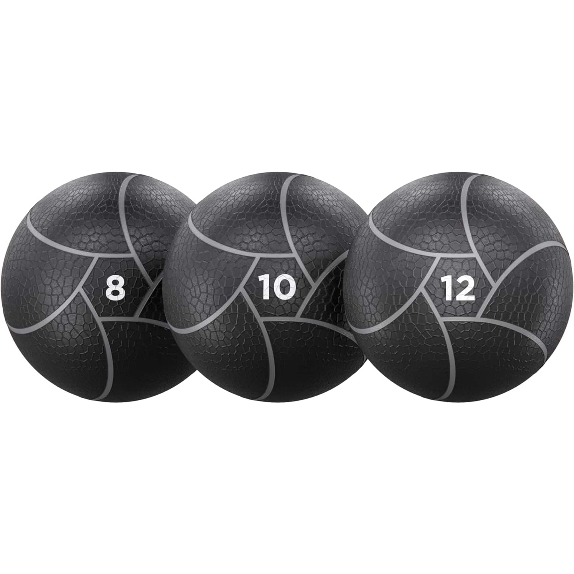 Power Systems - Elite Power Medicine Ball Kit, 10 Inch Textured Grip, Gray 3-Pack - Gray/Black