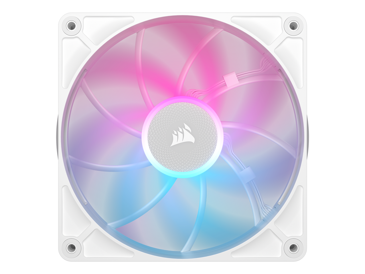 Alt View 3. CORSAIR - CORSAIR iCUE LINK RX140 MAX RGB 140mm PWM Fans - Starter Kit – White – 30mm – Up to 1600 RPM – iCUE Hub - White.