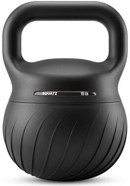 Pyle - Squatz 15 lb Soft Training Kettlebells for Home Gym, Shock-Absorbing Base, Kettlebell with Extra-Wide Non-Slip Handle - Black