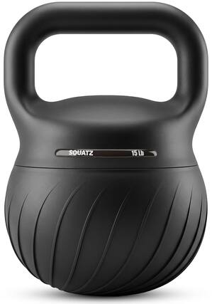 Front. Pyle - Squatz 15 lb Soft Training Kettlebells for Home Gym, Shock-Absorbing Base, Kettlebell with Extra-Wide Non-Slip Handle - black.