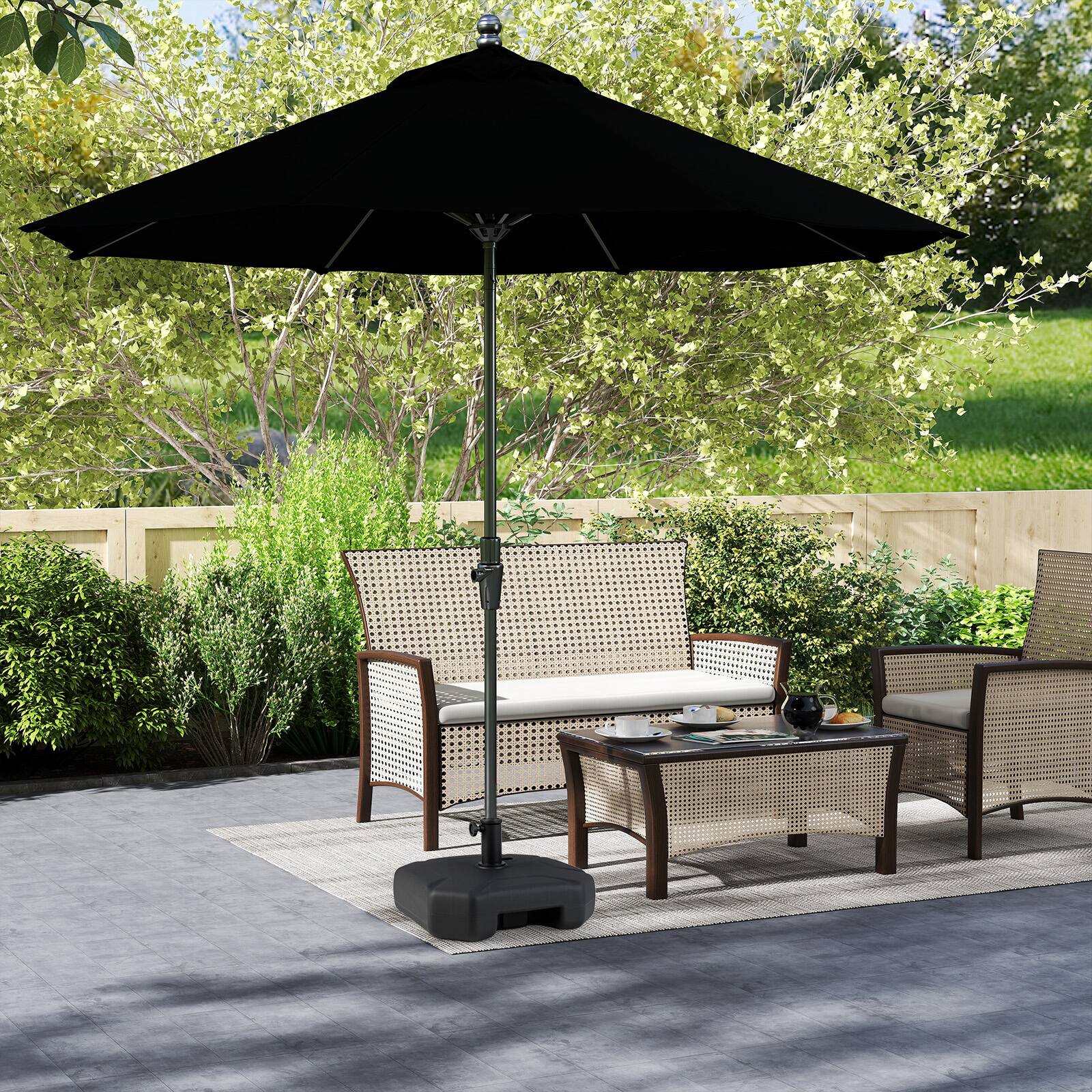 Alt View 7. Gymax - Gymax Fillable Patio Umbrella Base Outdoor Market Umbrella Stand w/ Handle for Yard - Black.