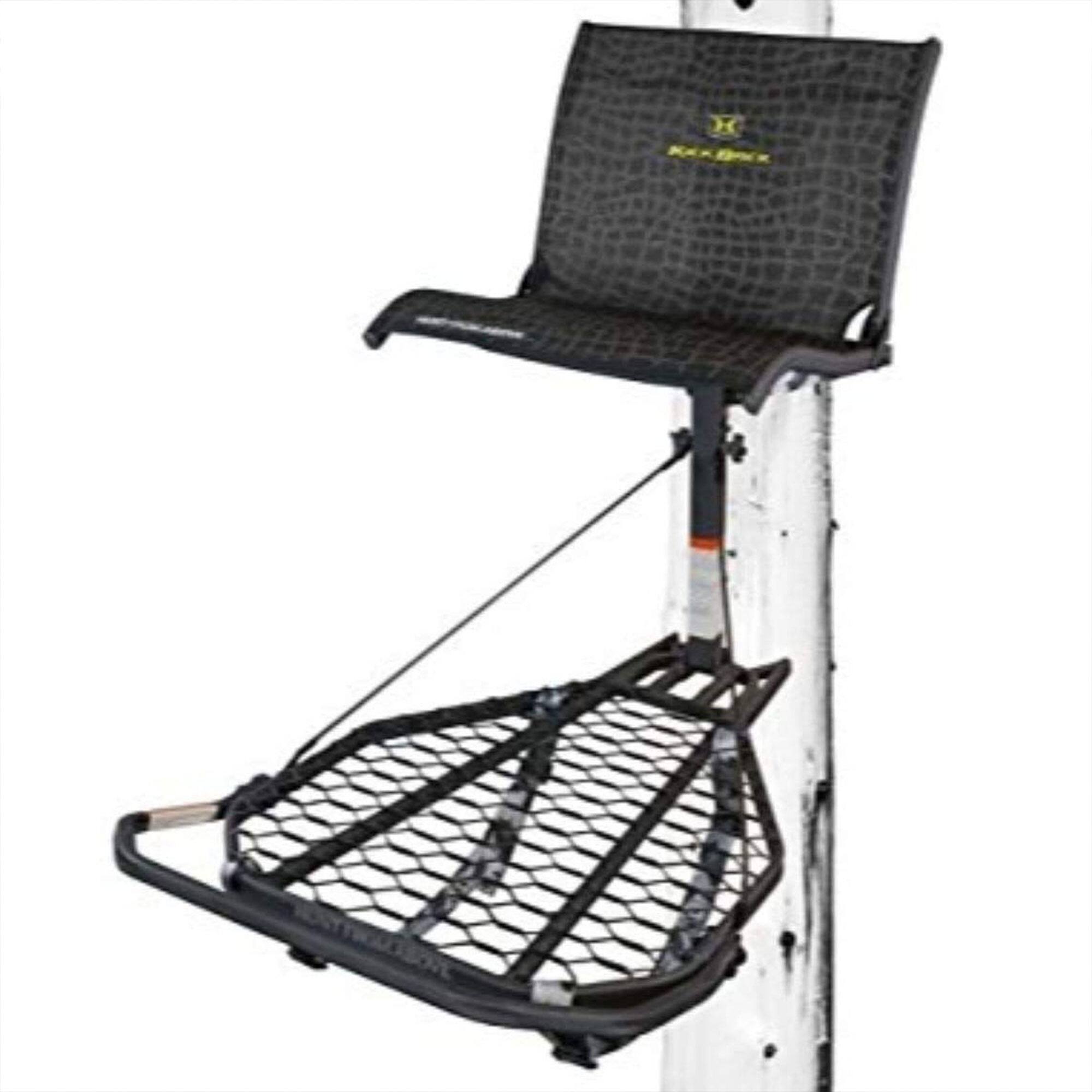 Alt View 8. Hawk - Hawk Kickback LVL Hang On Tree Stand with Footrest & Set of 3 Climbing Sticks - Black.