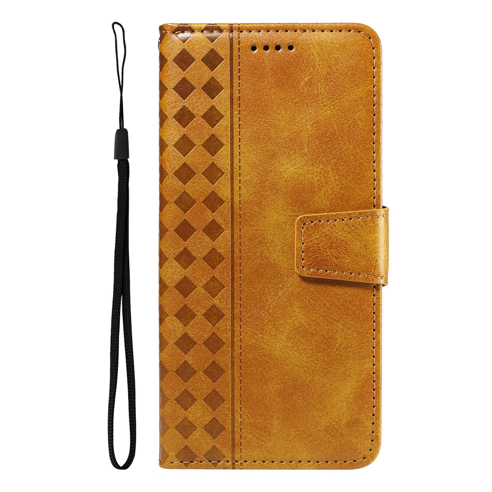 Alt View 3. Dteck - For Samsung Galaxy A17 5G Shockproof Leather Folio Kickstand Card Slots Wallet Case with Strap - Yellow.