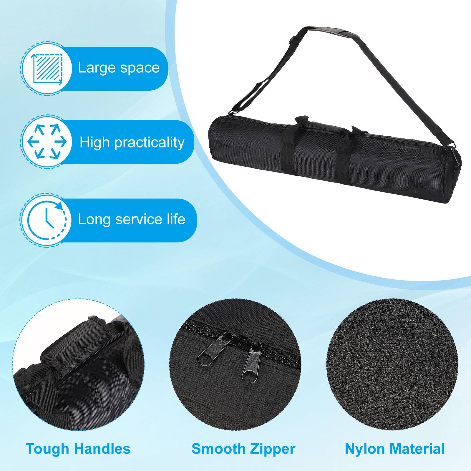 - Large space
- High practicality
- Long service life
- Tough Handles
- Smooth Zipper
- Nylon Material