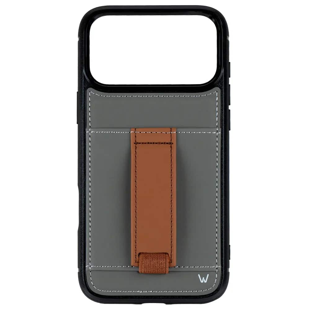 Walli Cases - iPhone 17 Pro Max Phone Case with Wallet and Finger Strap - Steel Grey