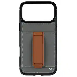 Walli Cases - iPhone 17 Pro Phone Case with Wallet and Finger Strap - Steel Grey