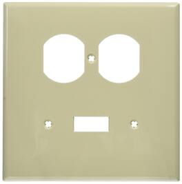 Leviton - 2-Gang 1-Toggle 1-Duplex Combination Midway Wallplate PJ18-I - White