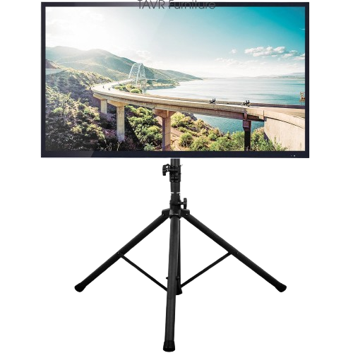 Home Collection - Flat Screen TV Tripod Floor Stand with Mount for 32"-70" Flat Screens TVs - Black
