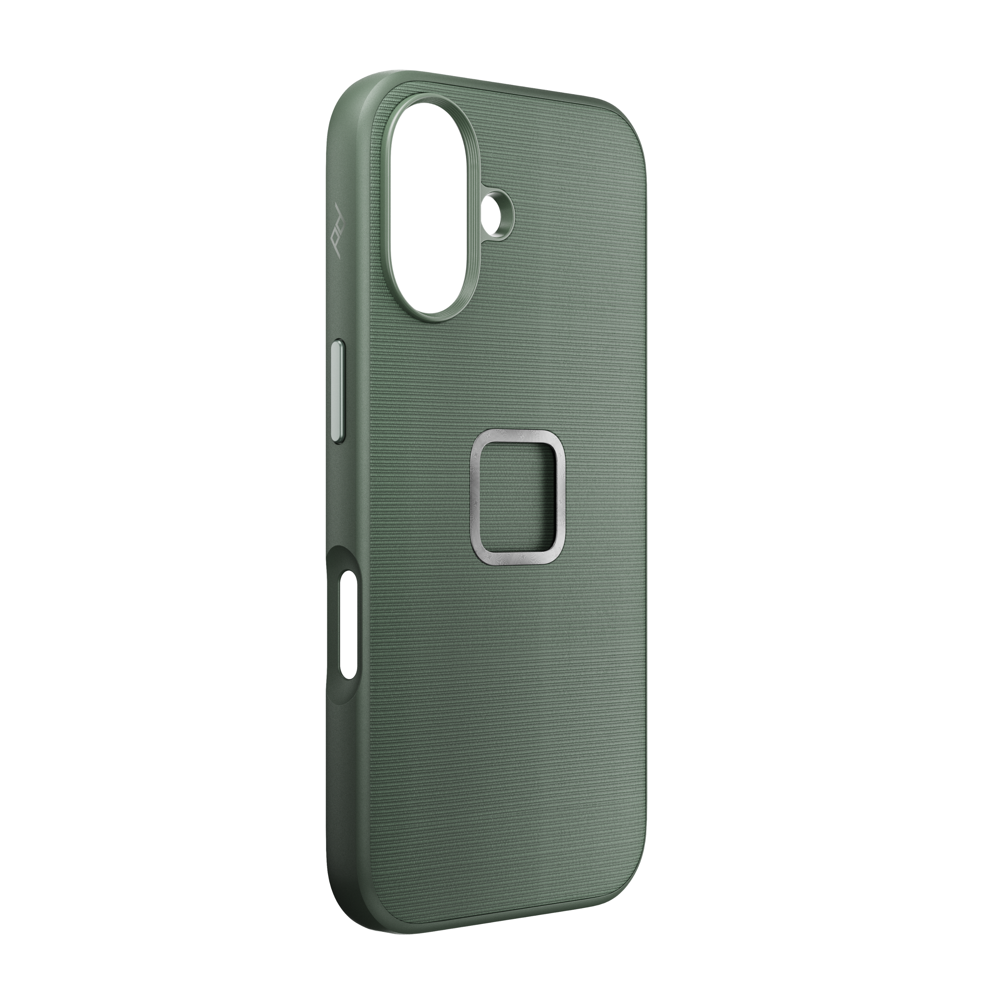 Angle. Peak Design - Everyday Fabric Case for iPhone 16 - Sage.