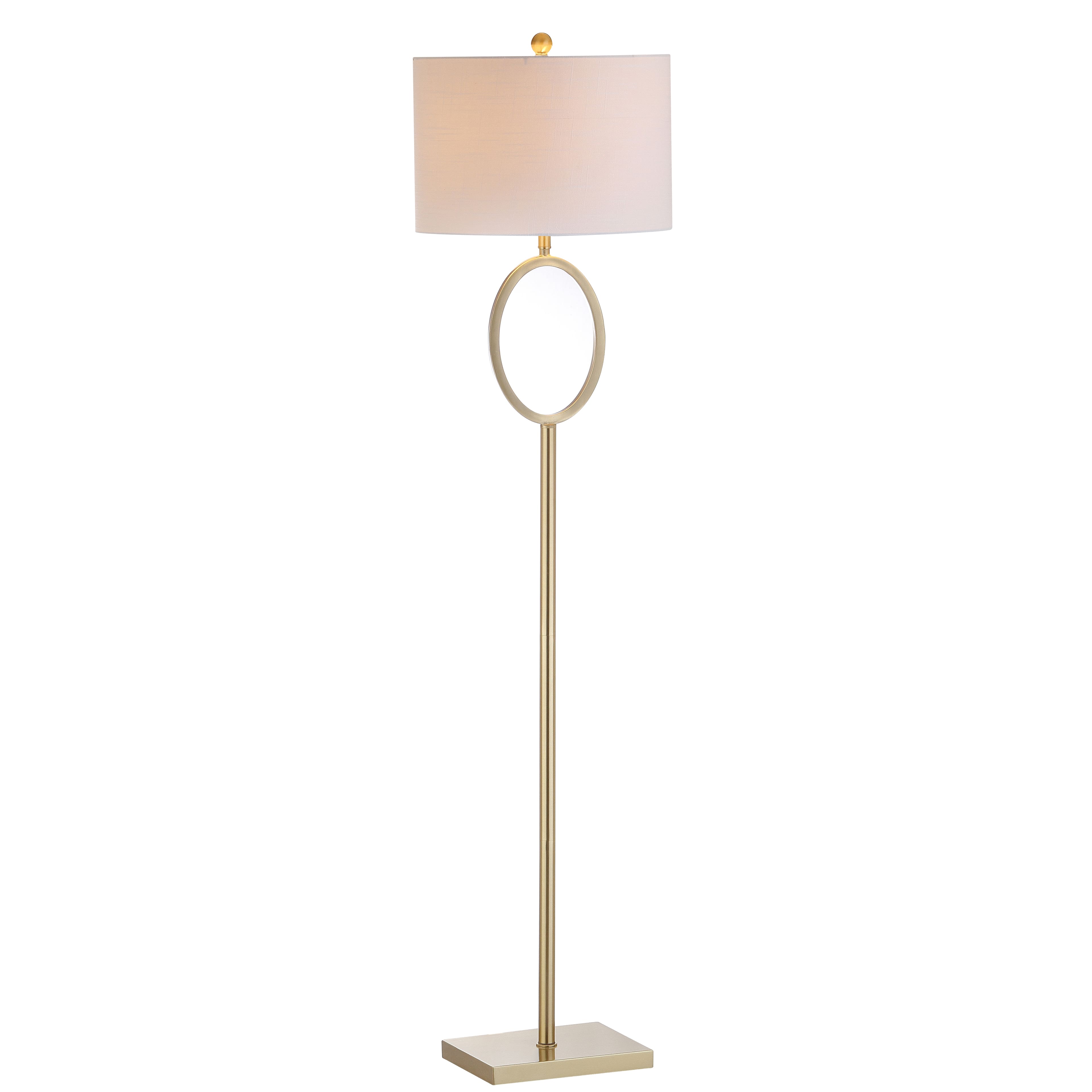 Jonathan Y - April 61" Metal LED Floor Lamp, Brass - Brass Gold