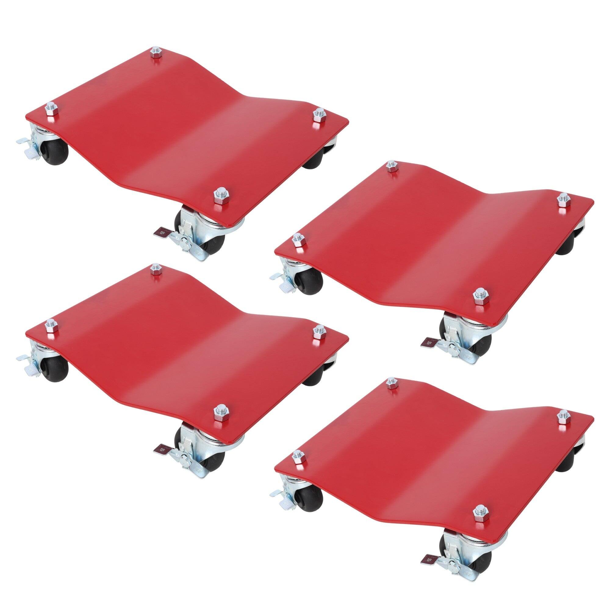 Alt View 2. Boyel Living - 4Pack 6000lb Capacity Heavy Duty Wheel Dolly Red with Brakes Steel Tire Mover - Red.