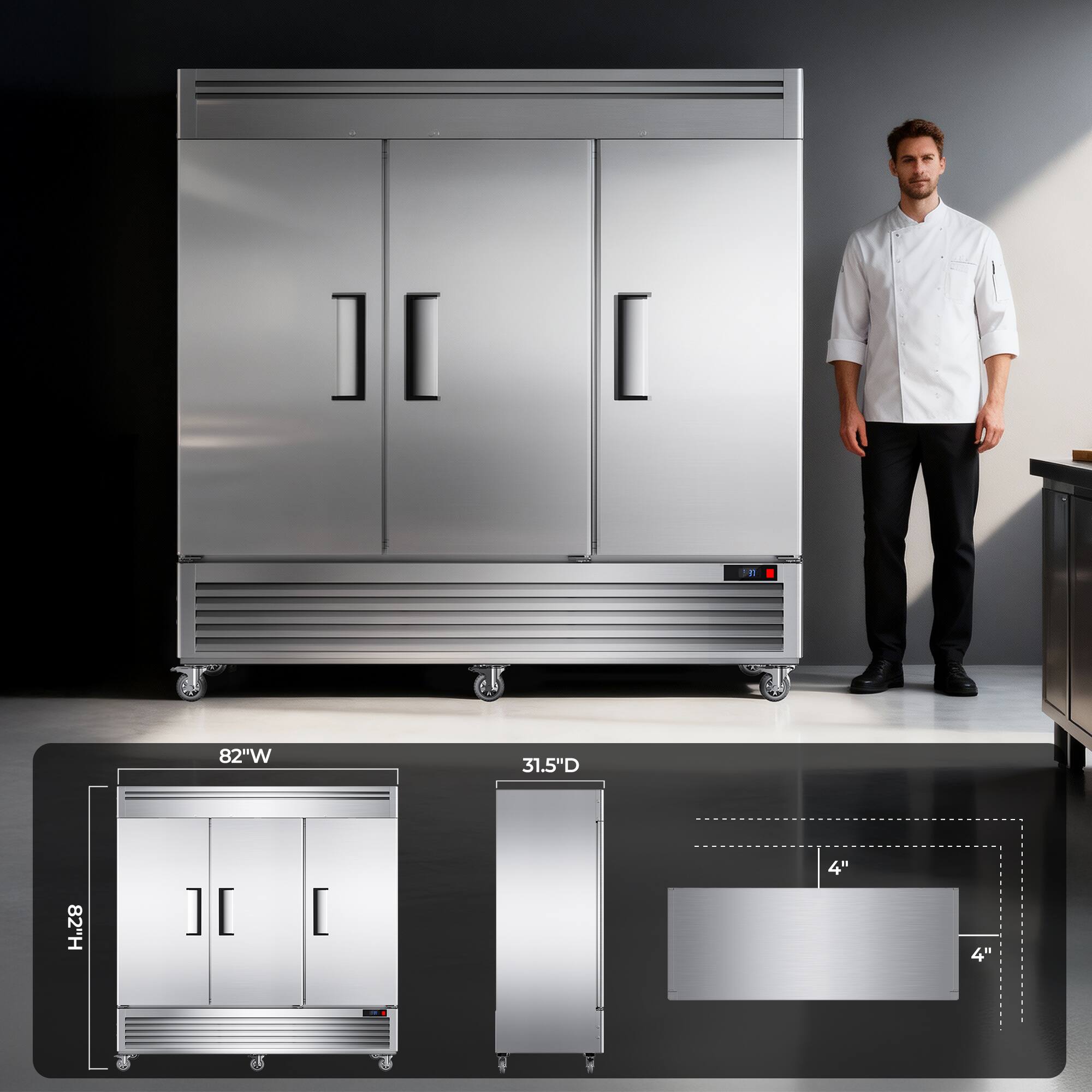 82"W 31.5"D 82"H 4" 4"