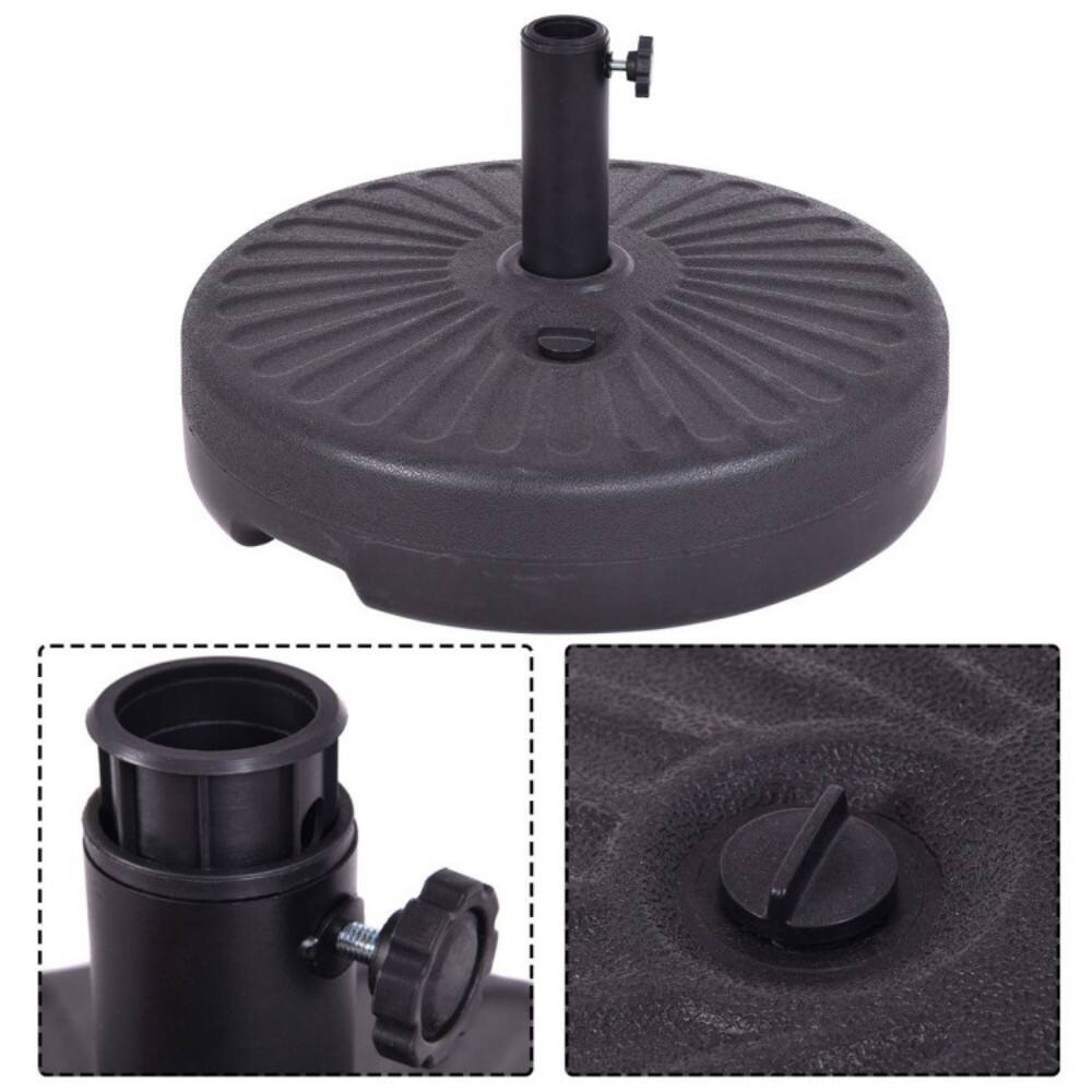 Angle. Mondawe - 20 Inch Round 23L Water Filled Umbrella Base - Black.